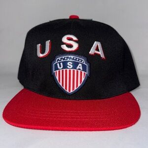 Anna Black and Red Snapback Cap